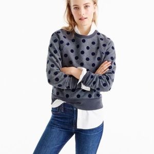 J Crew Grey Polka Dot Sweatshirt - Women's Casual Pullover